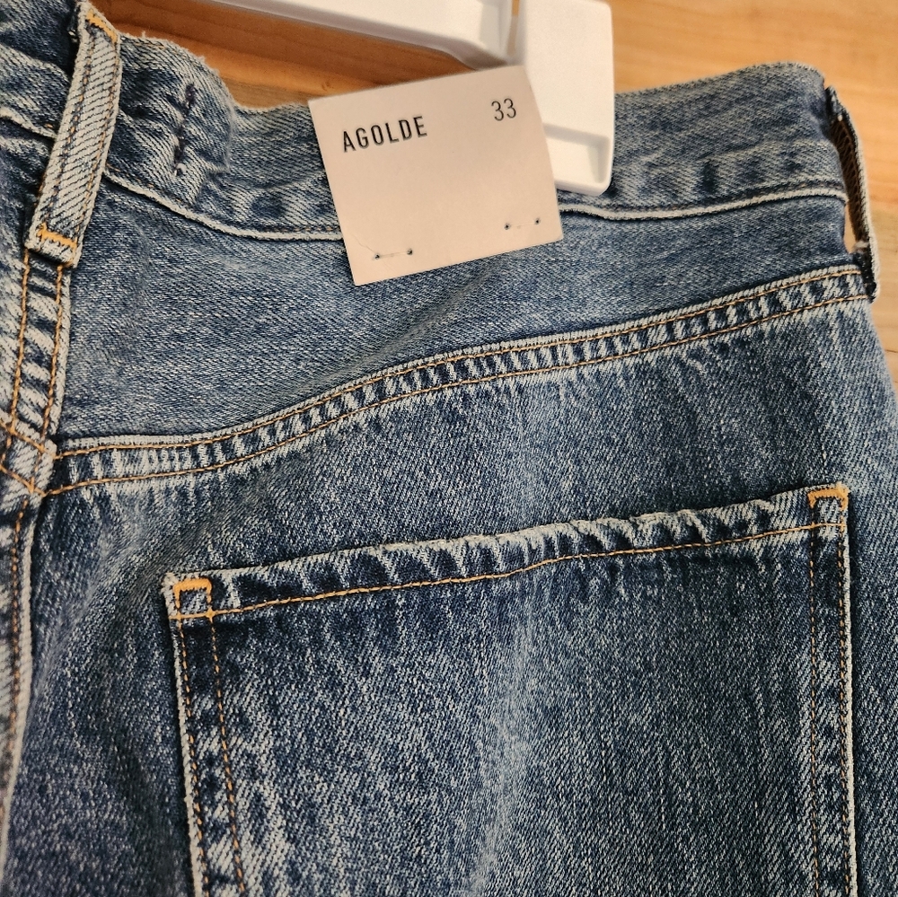 NWT Agolde | Riley High Rise straight Crop Jeans | Size 33 Frequency - Picture 6 of 8